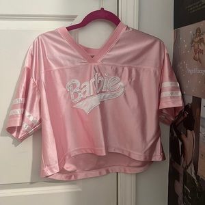 Barbie Collection Crop Top Pink Football Jersey